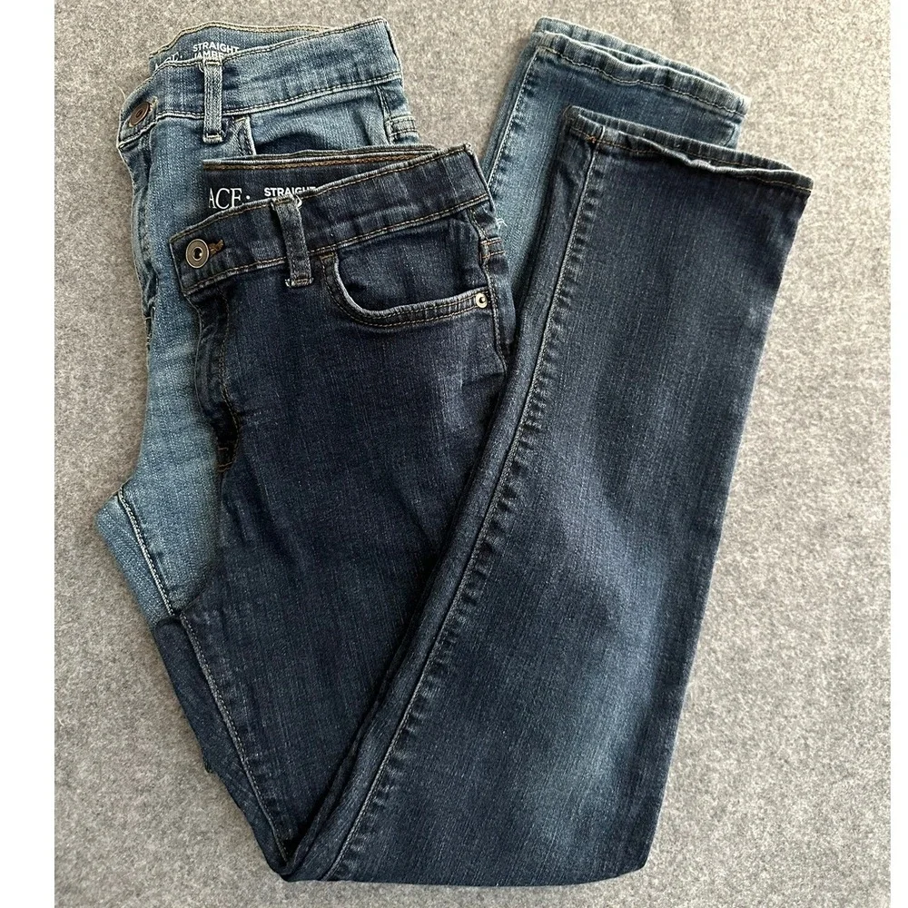 Lot of 2 The Children's Place Straight Jeans Girls 14 Blue Casual School Classic